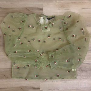 Zara Sheer Shirt Nwt